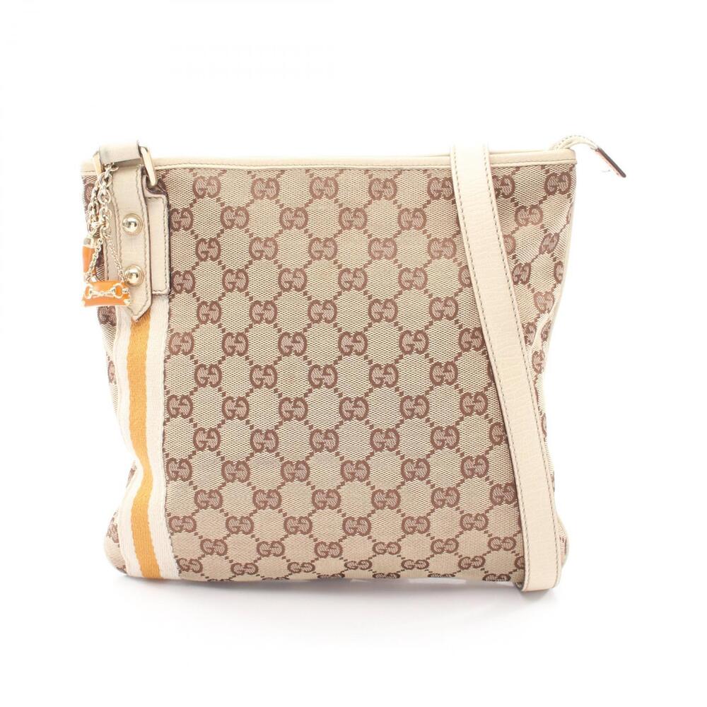 Gucci GG Canvas Jolicoeur shoulder bag Cream canvas GG orange